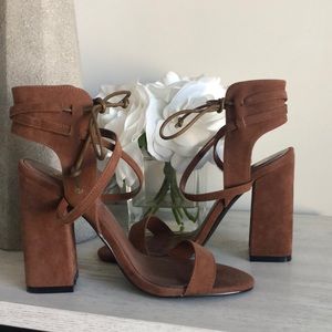 Size 8 Brown Suede Heels (Never Worn)